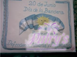 Torta alegorica de Dia de la bandera, 20 de junio. Prometemos amarla, defenderla y respetarla